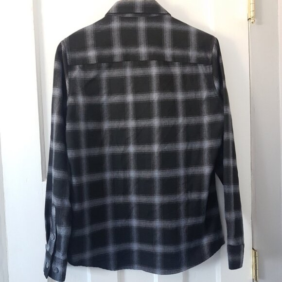 Dixxon X Danny G Grey Black Plaid Flannel Long Sleeve Button Down Shirt Sz M - Picture 5 of 15